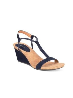 Style & Co. Womens Mulan T-strap Open Toe Wedge Sandals 9M